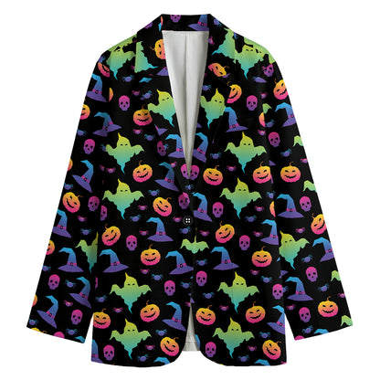 Colorful Halloween Party Pattern Print Women's Blazer