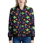 Colorful Halloween Party Pattern Print Women's Bomber Jacket