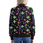 Colorful Halloween Party Pattern Print Women's Bomber Jacket