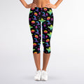 Colorful Halloween Party Pattern Print Women's Capri Leggings