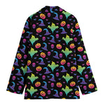 Colorful Halloween Party Pattern Print Women's Cotton Blazer