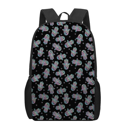 Colorful Hamsa Hand Print 17 Inch Backpack