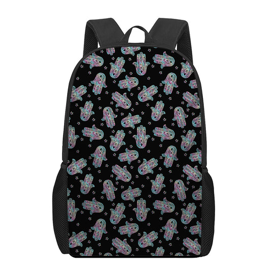 Colorful Hamsa Hand Print 17 Inch Backpack