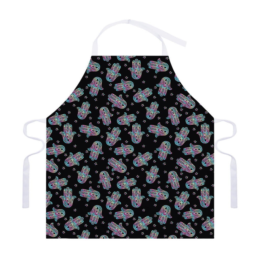 Colorful Hamsa Hand Print Adjustable Apron