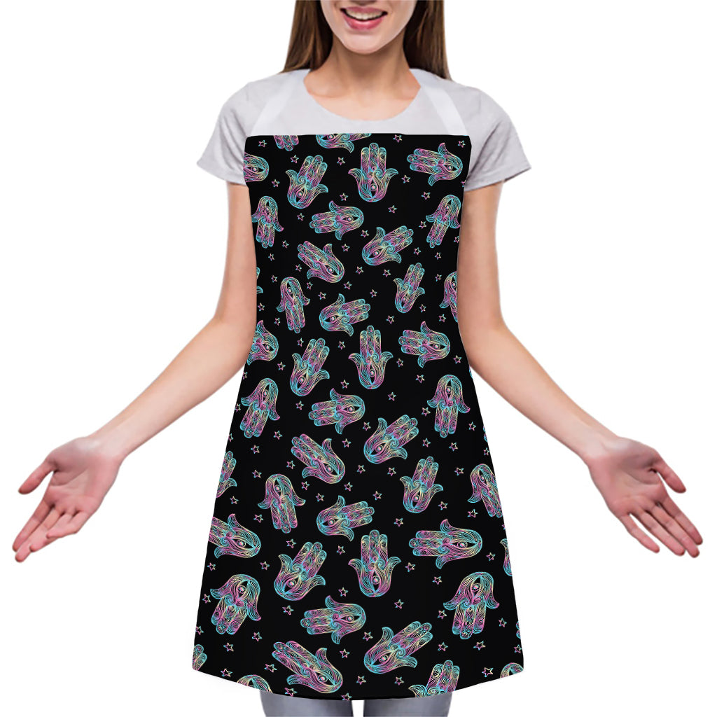 Colorful Hamsa Hand Print Adjustable Apron