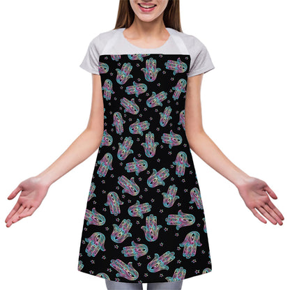 Colorful Hamsa Hand Print Adjustable Apron