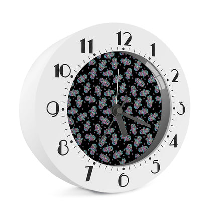 Colorful Hamsa Hand Print Alarm Clock