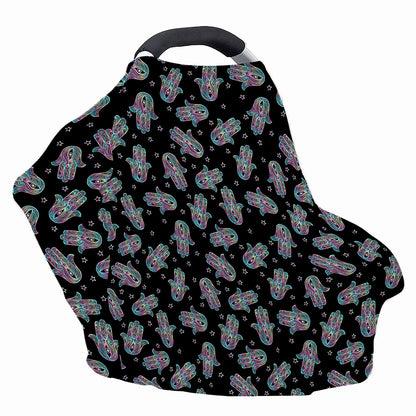 Colorful Hamsa Hand Print Baby Seat Cover