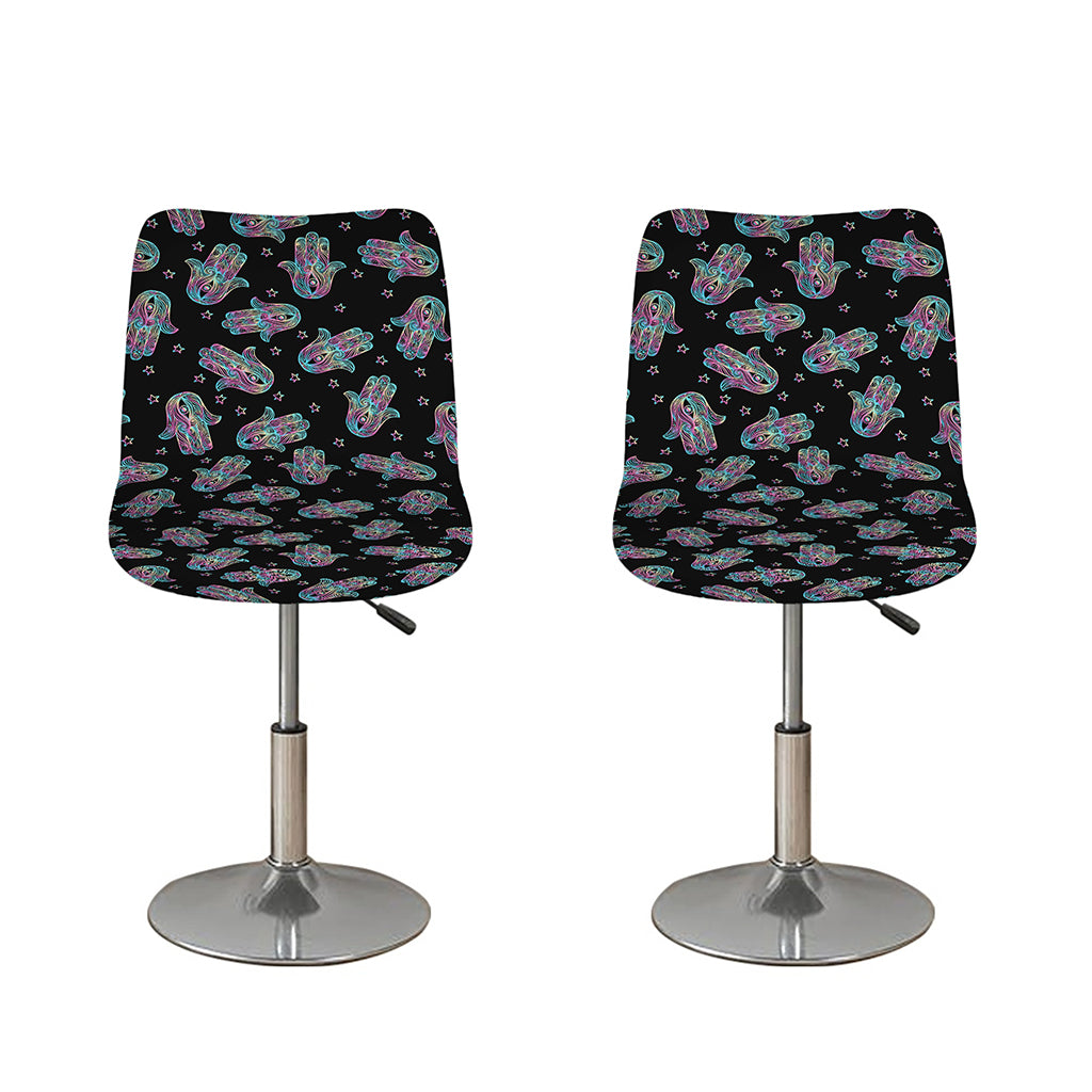 Colorful Hamsa Hand Print Bar Stool Covers