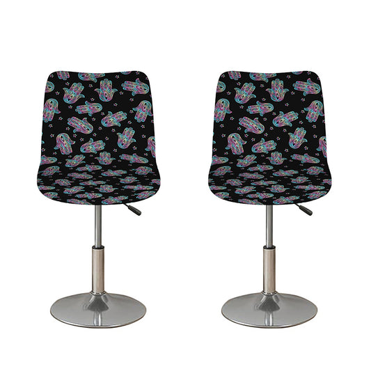 Colorful Hamsa Hand Print Bar Stool Covers