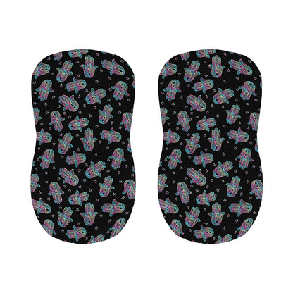 Colorful Hamsa Hand Print Bar Stool Covers