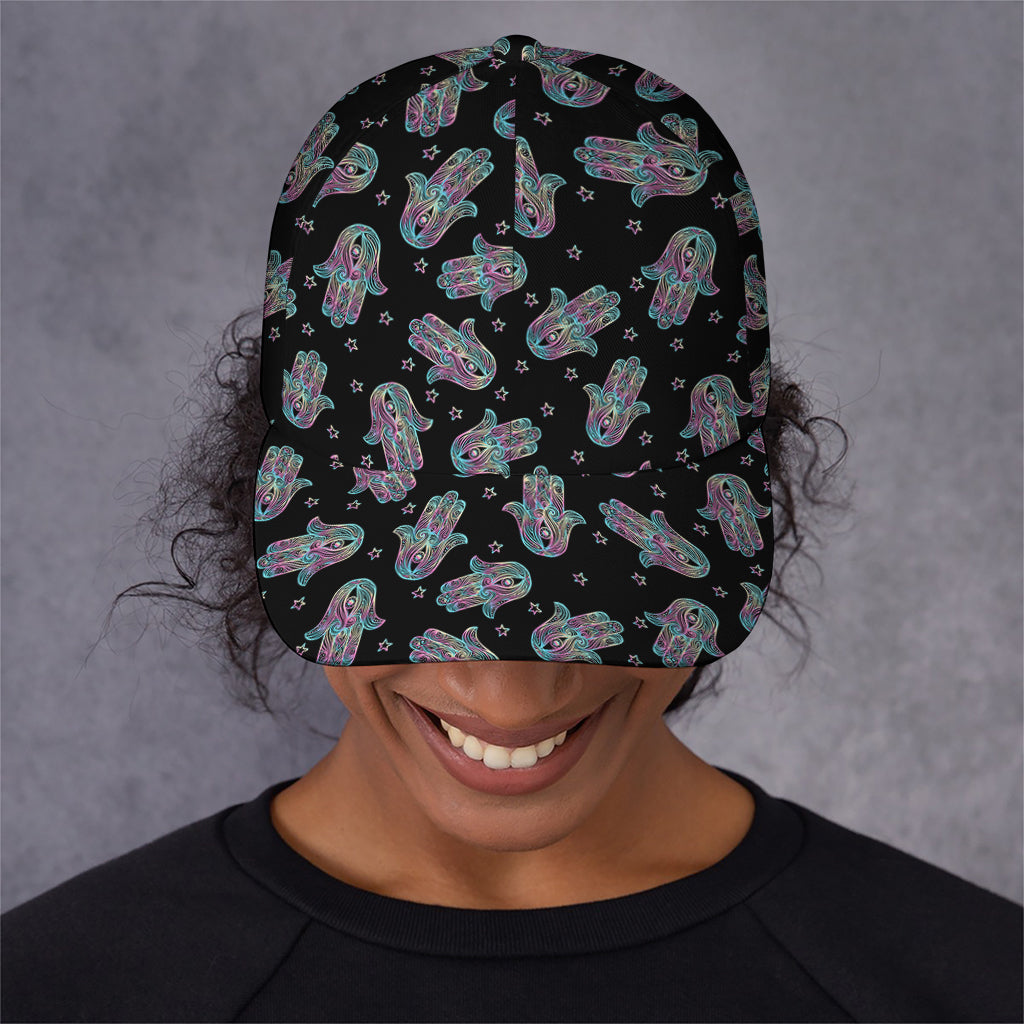 Colorful Hamsa Hand Print Baseball Cap