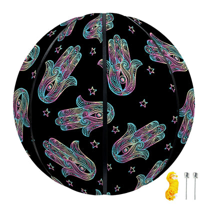 Colorful Hamsa Hand Print Basketball