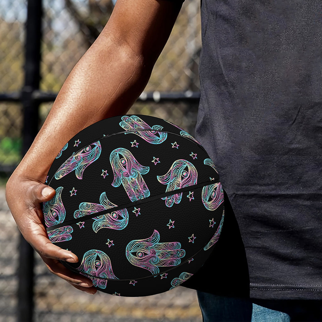 Colorful Hamsa Hand Print Basketball