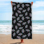 Colorful Hamsa Hand Print Beach Towel