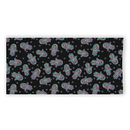 Colorful Hamsa Hand Print Beach Towel