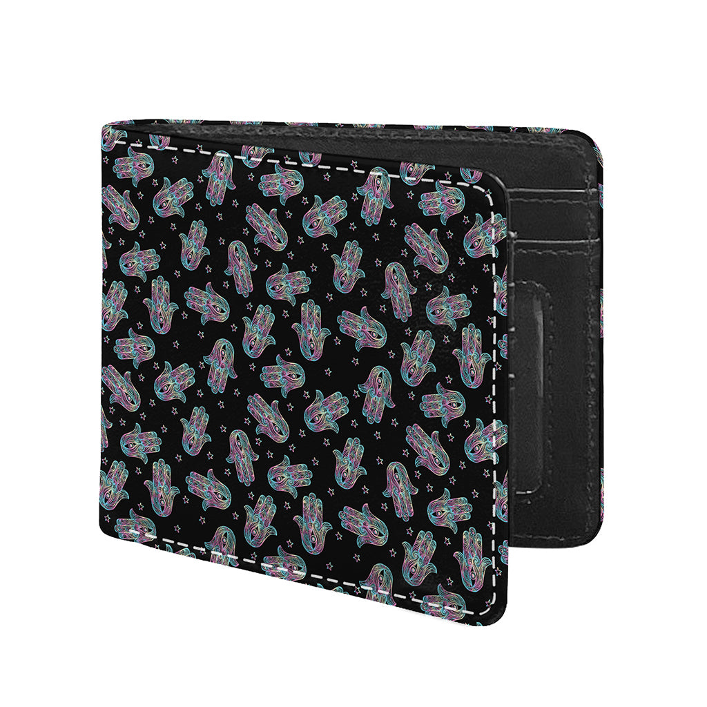 Colorful Hamsa Hand Print Bifold Wallet