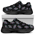 Colorful Hamsa Hand Print Black Chunky Shoes