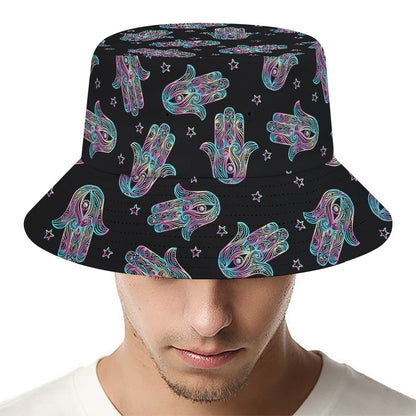 Colorful Hamsa Hand Print Bucket Hat
