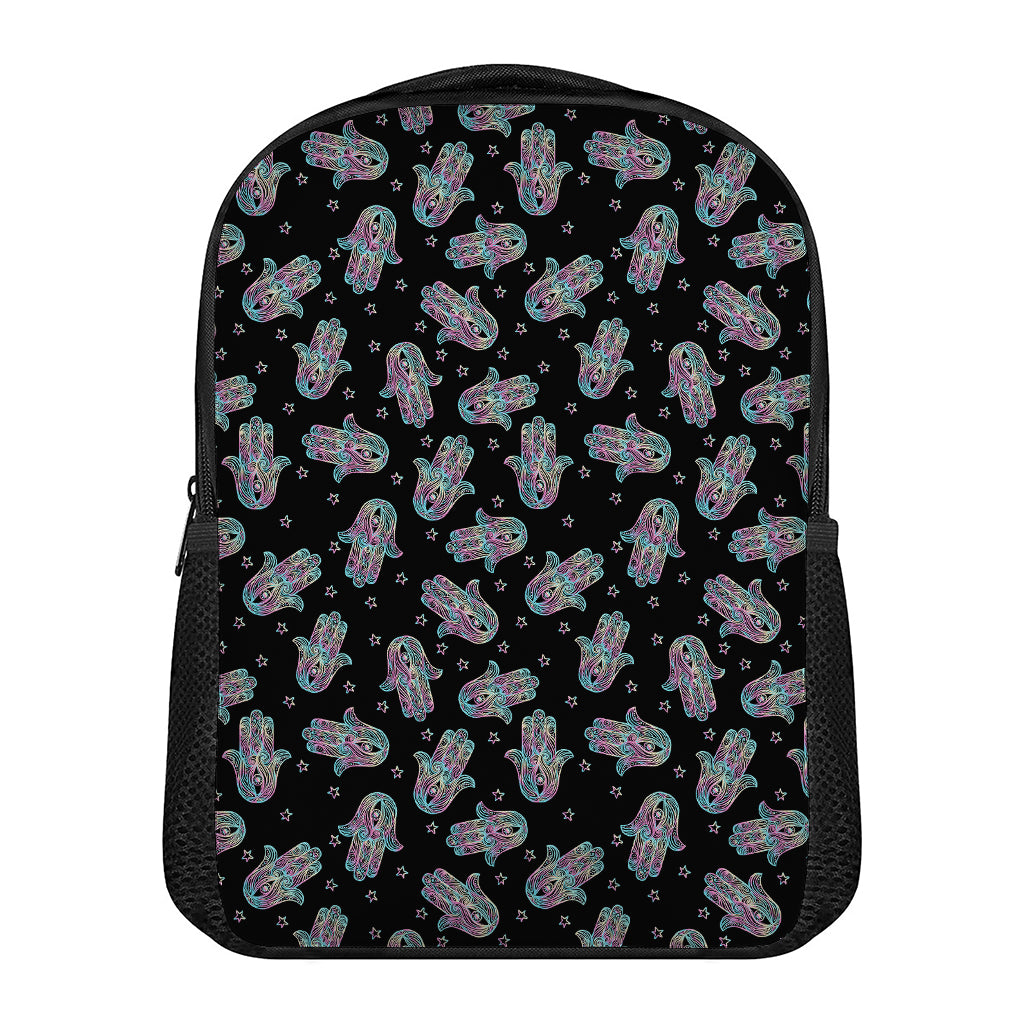 Colorful Hamsa Hand Print Casual Backpack