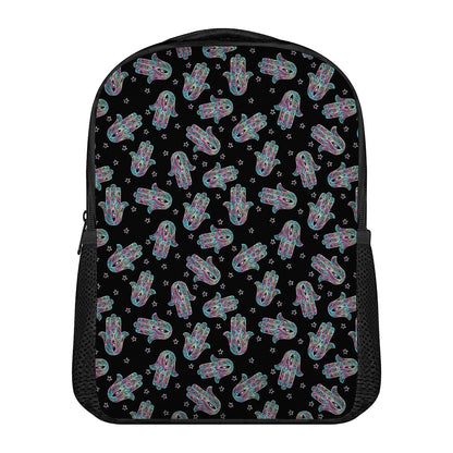 Colorful Hamsa Hand Print Casual Backpack