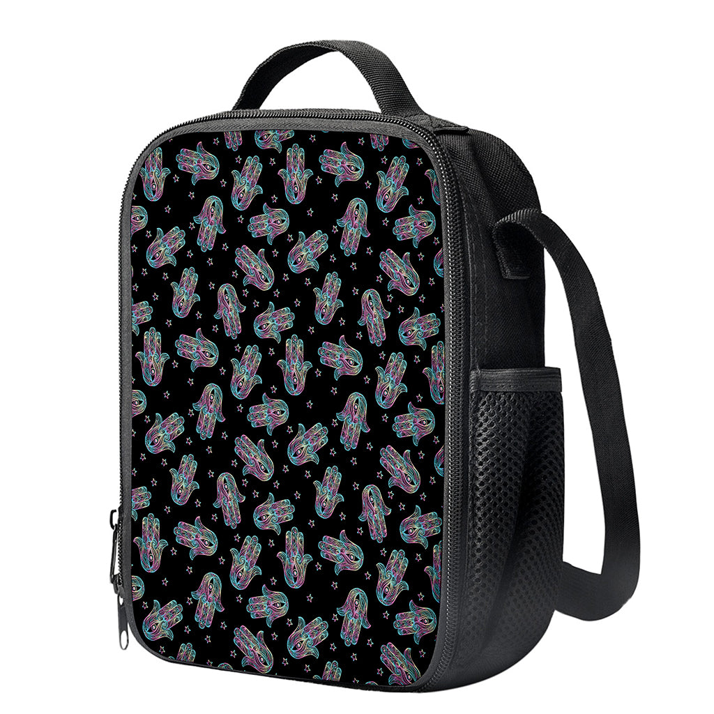 Colorful Hamsa Hand Print Crossbody Lunch Bag