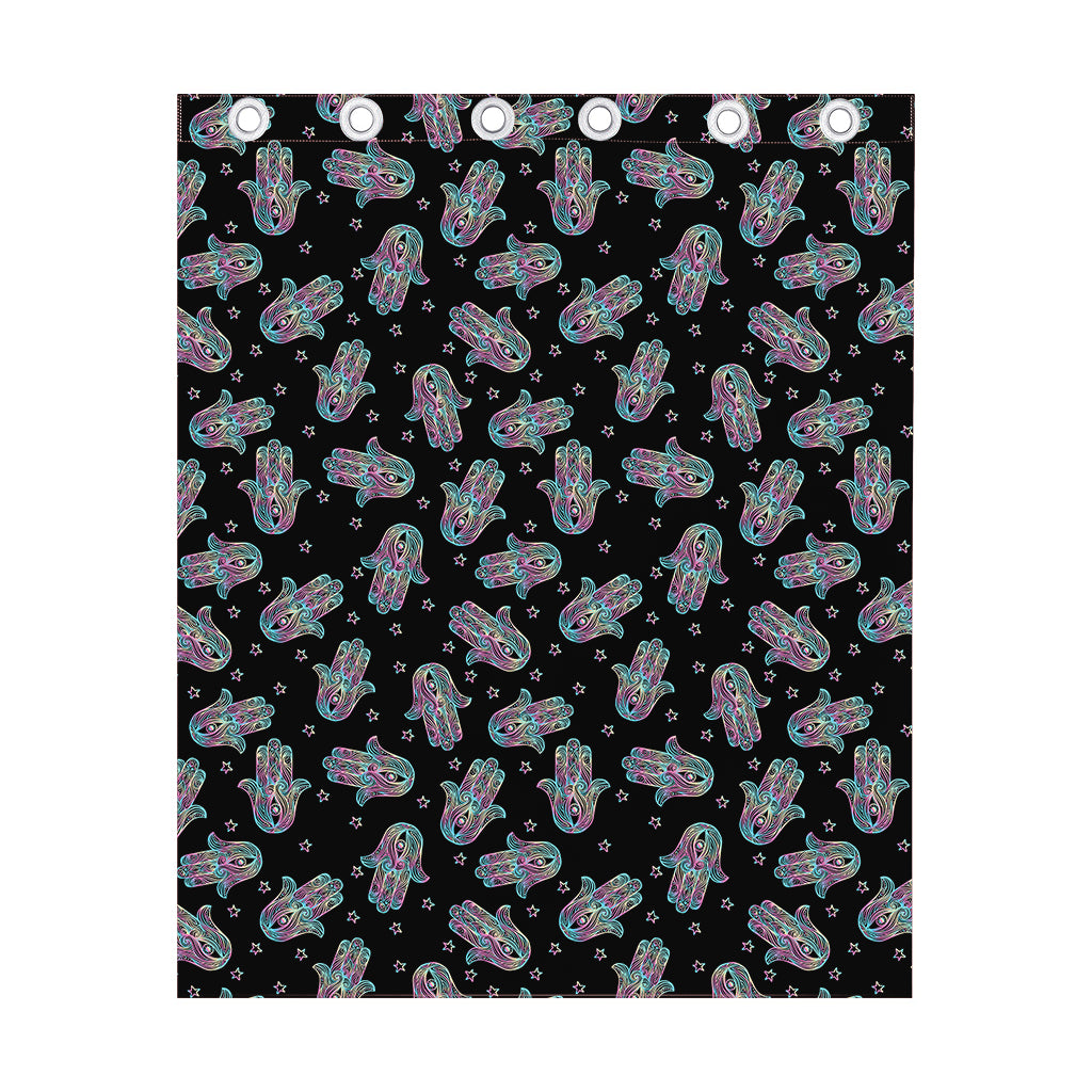 Colorful Hamsa Hand Print Curtain