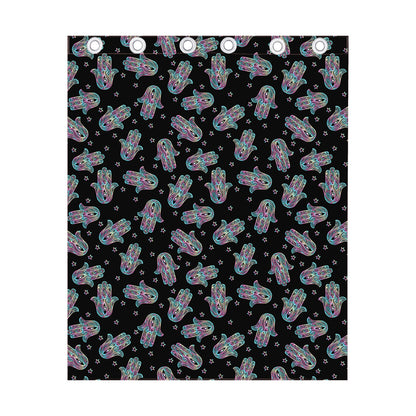 Colorful Hamsa Hand Print Curtain