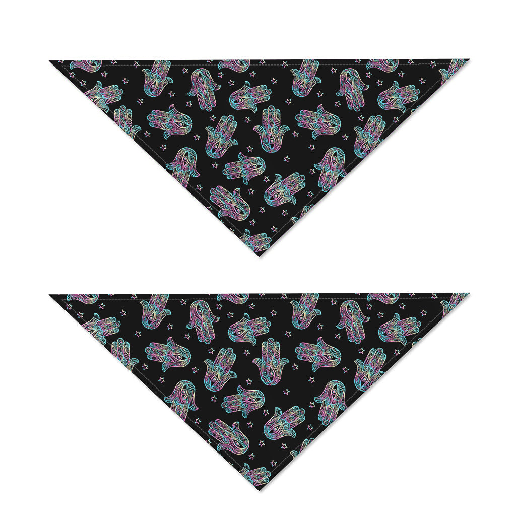 Colorful Hamsa Hand Print Dog Bandana