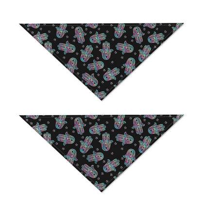Colorful Hamsa Hand Print Dog Bandana
