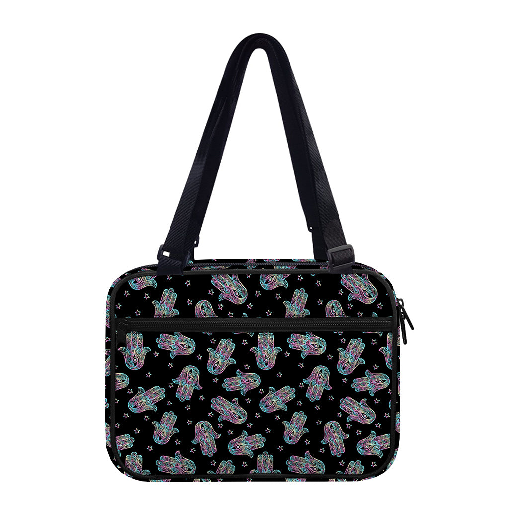 Colorful Hamsa Hand Print Double Strap Bible Bag