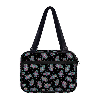 Colorful Hamsa Hand Print Double Strap Bible Bag