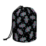 Colorful Hamsa Hand Print Drawstring Makeup Bag
