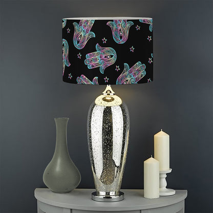 Colorful Hamsa Hand Print Drum Lamp Shade