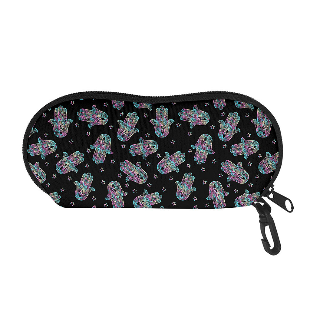 Colorful Hamsa Hand Print Glasses Case
