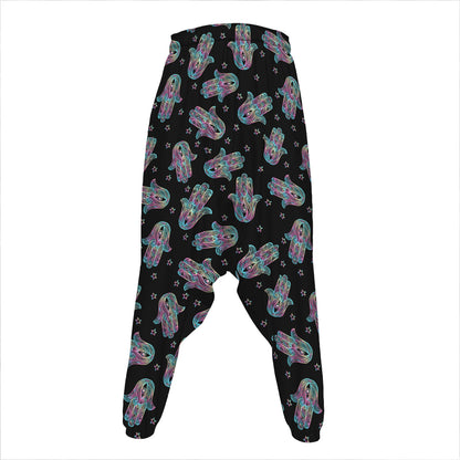 Colorful Hamsa Hand Print Hammer Pants