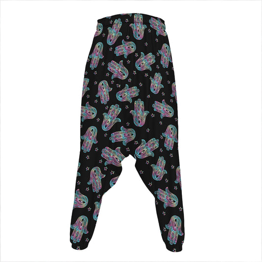 Colorful Hamsa Hand Print Hammer Pants