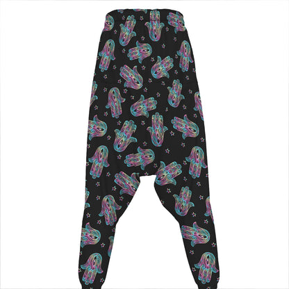 Colorful Hamsa Hand Print Hammer Pants
