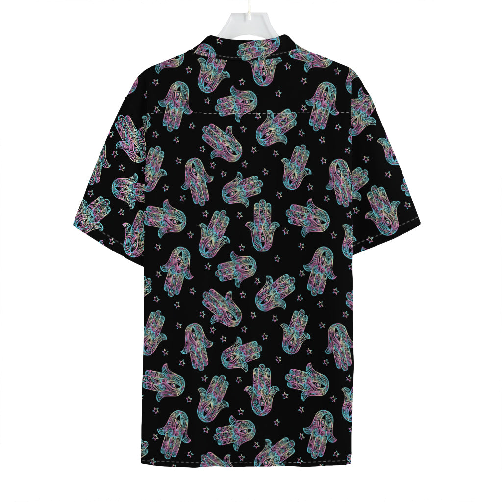 Colorful Hamsa Hand Print Hawaiian Shirt