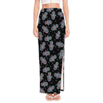 Colorful Hamsa Hand Print High Slit Maxi Skirt