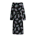 Colorful Hamsa Hand Print Hooded Bathrobe