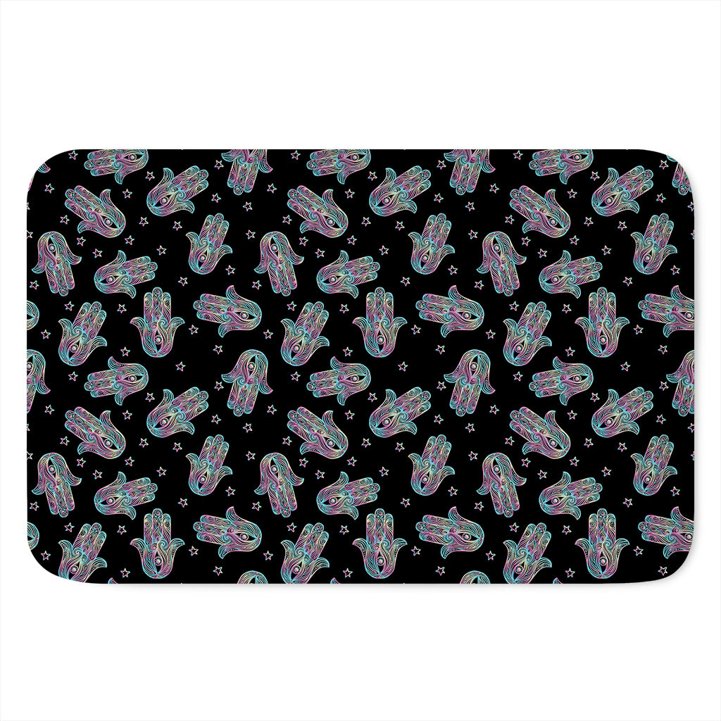 Colorful Hamsa Hand Print Indoor Door Mat