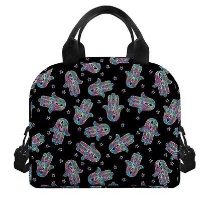 Colorful Hamsa Hand Print Insulated Lunch Bag