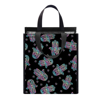 Colorful Hamsa Hand Print Insulated Lunch Tote
