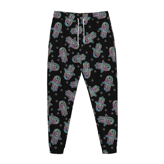 Colorful Hamsa Hand Print Jogger Pants