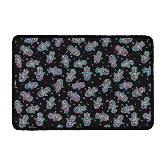 Colorful Hamsa Hand Print Kitchen Mat