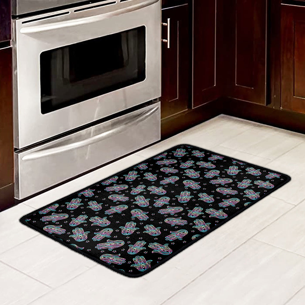 Colorful Hamsa Hand Print Kitchen Mat