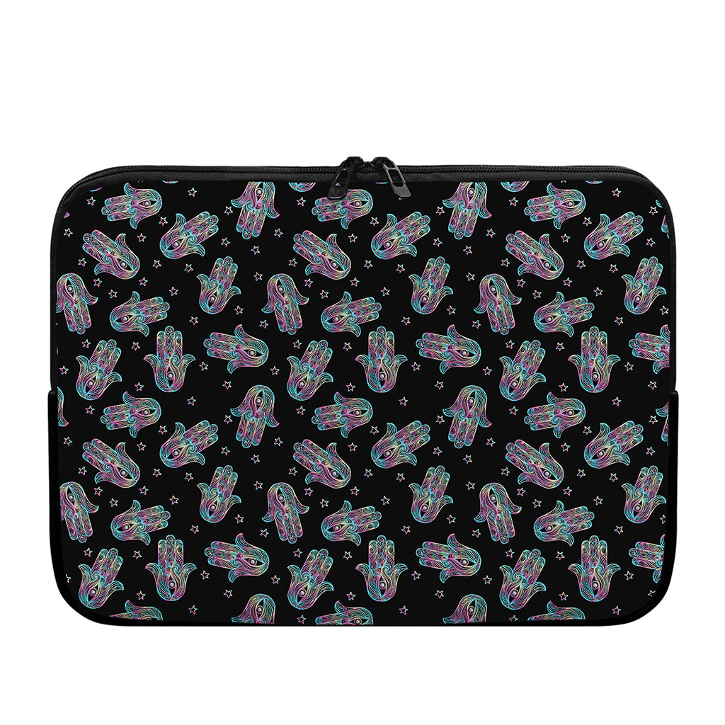 Colorful Hamsa Hand Print Laptop Sleeve