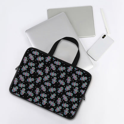 Colorful Hamsa Hand Print Laptop Sleeve With Handle