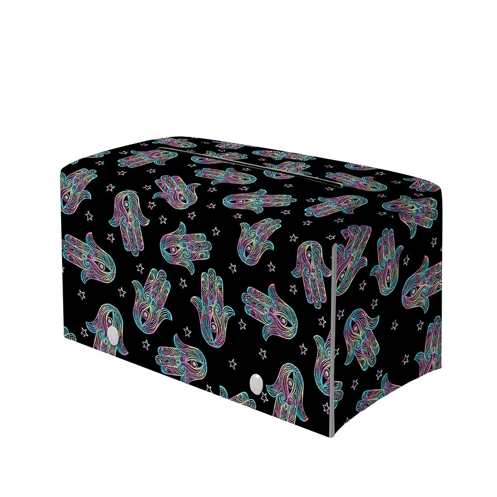 Colorful Hamsa Hand Print Leather Tissue Box Cover